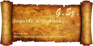 Gogolák Szabina névjegykártya