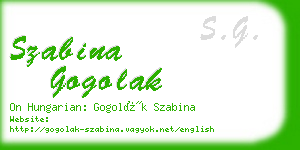 szabina gogolak business card